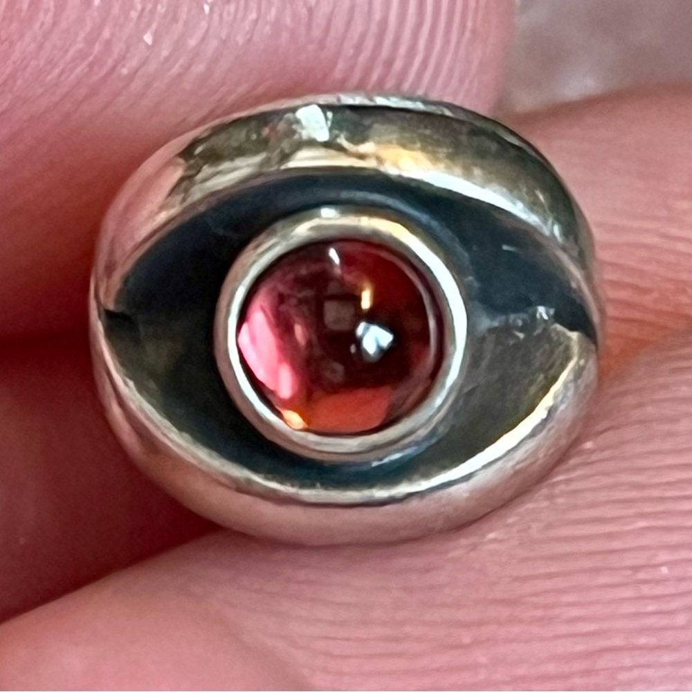PANDORA 925 Sterling Silver Real Red Garnet Evil's Eye Bead Charm